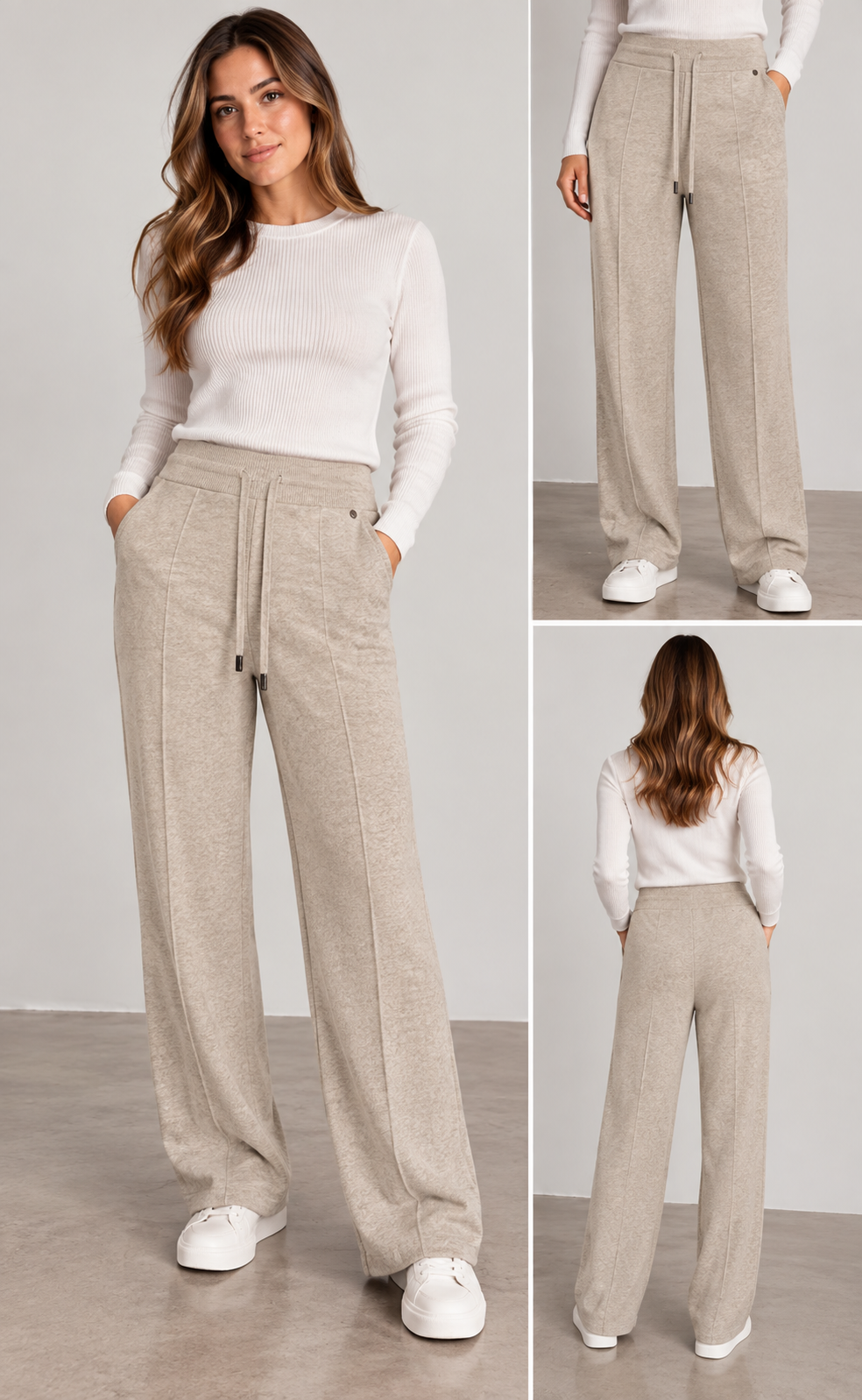 Feinstrick Hose mit Bundfalte LOUNGE