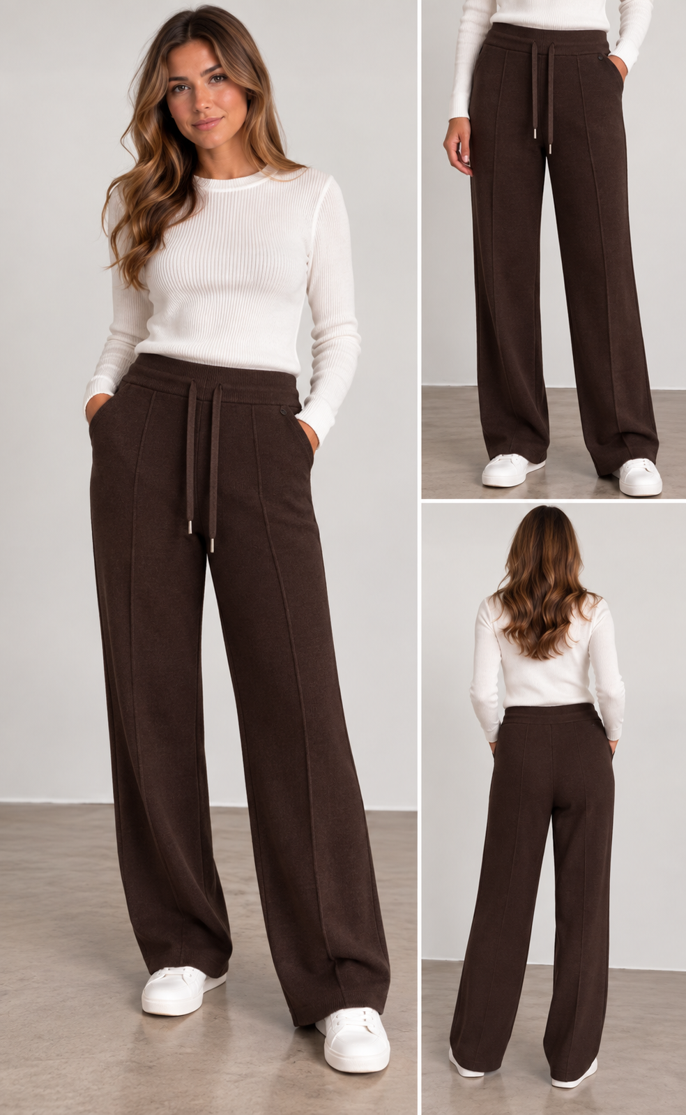 Feinstrick Hose mit Bundfalte LOUNGE