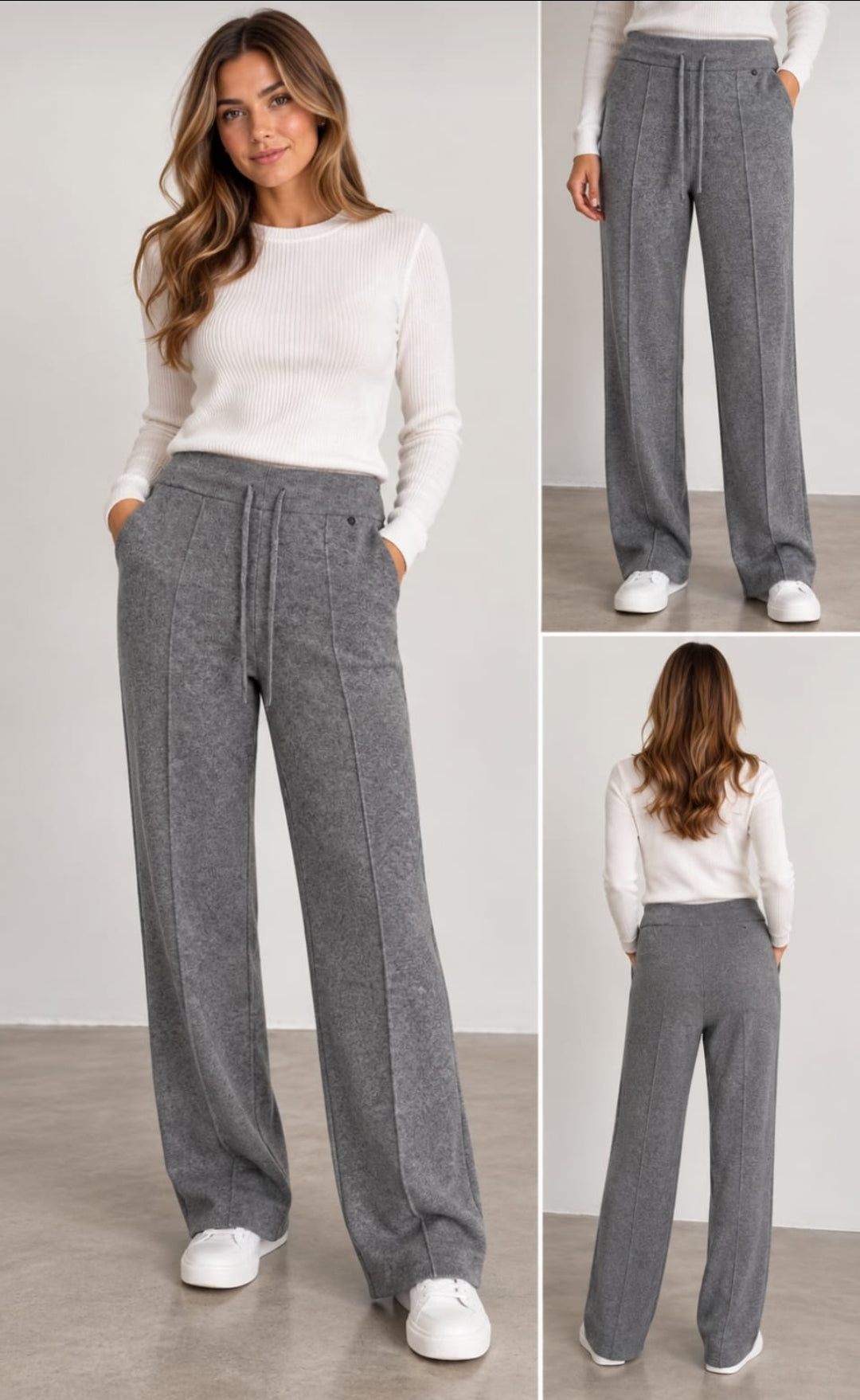 Feinstrick Hose mit Bundfalte LOUNGE