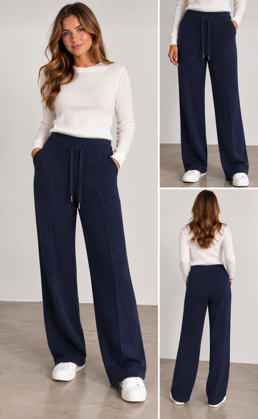 Feinstrick Hose mit Bundfalte LOUNGE
