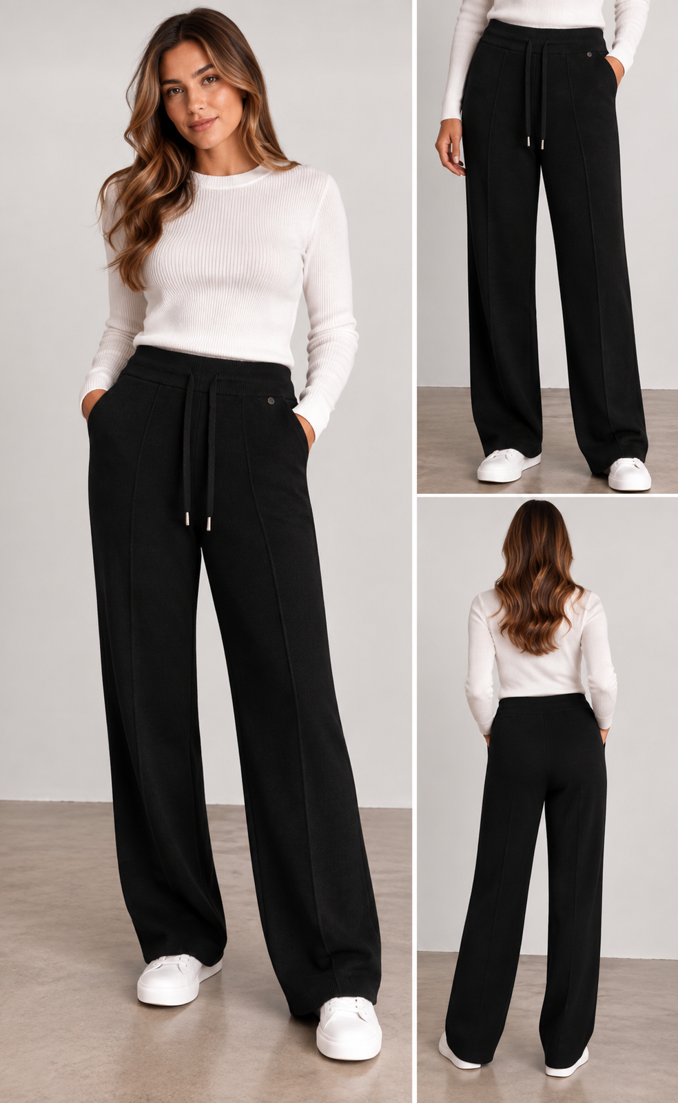 Feinstrick Hose mit Bundfalte LOUNGE