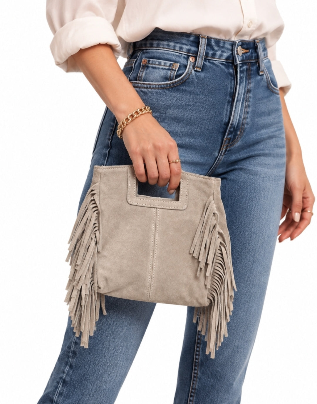 Fransen Wildleder Handtasche