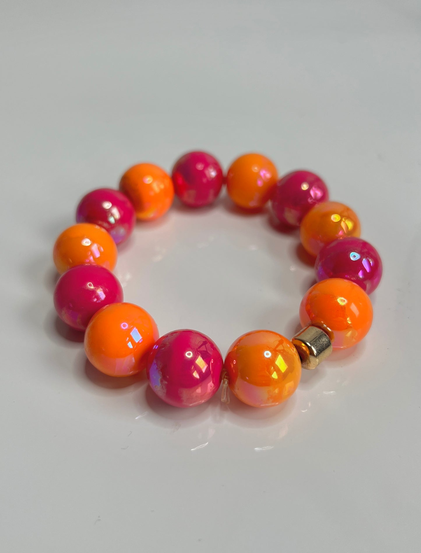 Armband MYSTIC MAGIC PEARLS orange pink
