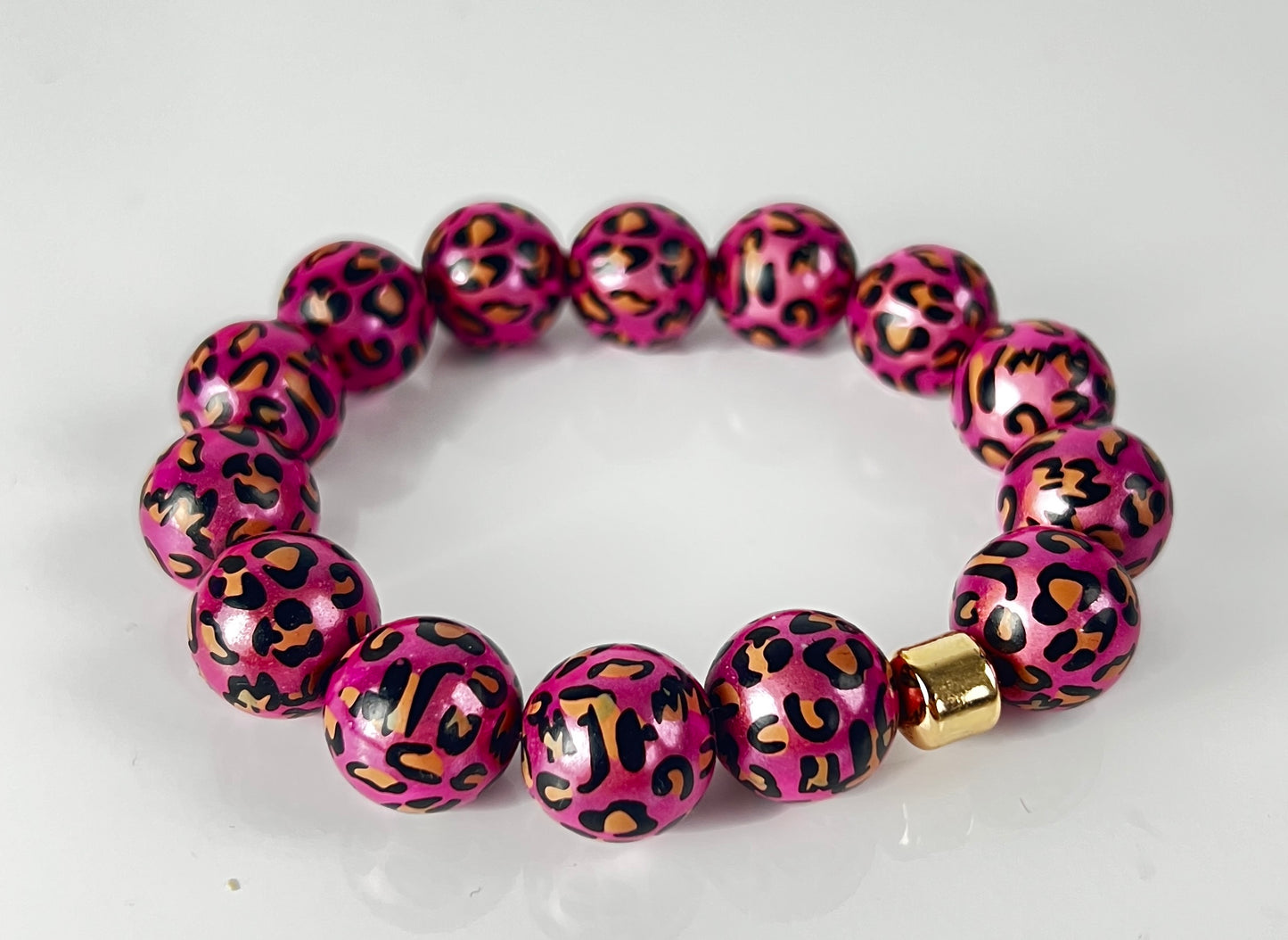 Armband MYSTIC PEARLS pink leo small
