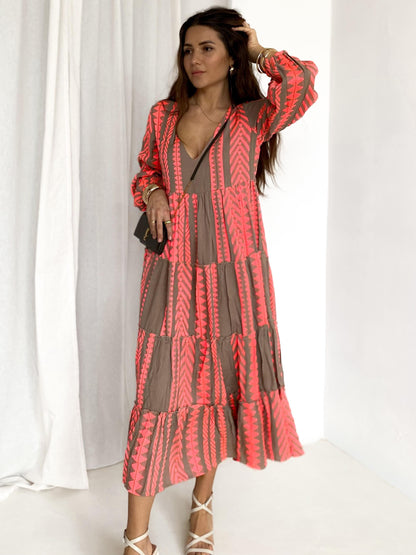 Boho-Maxikleid mit Ethno-Muster – Limited Edition