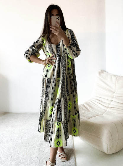 Boho-Maxikleid mit Ethno-Muster – Limited Edition