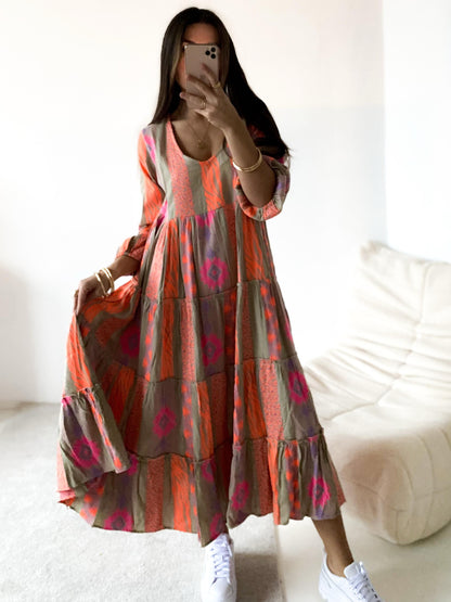 Boho-Maxikleid mit Ethno-Muster – Limited Edition