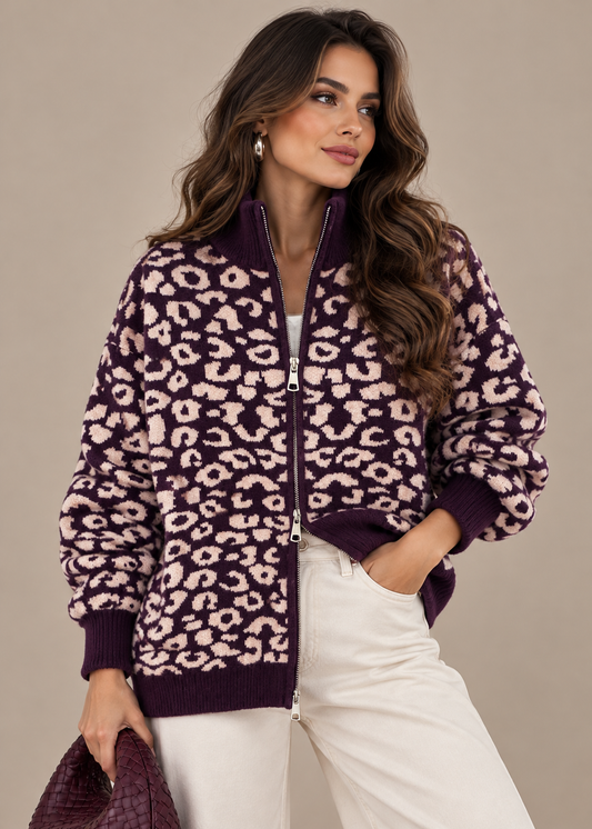 Leo Zipper Strickjacke