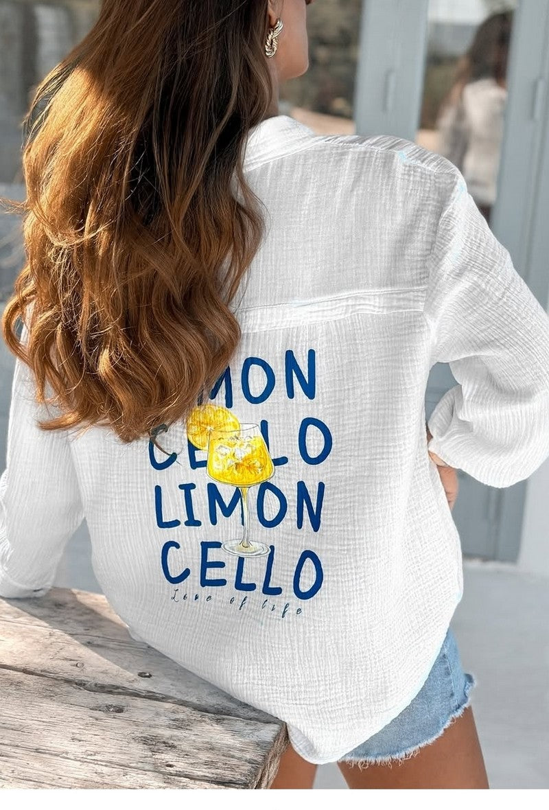 Musselinbluse Weiss Limoncello