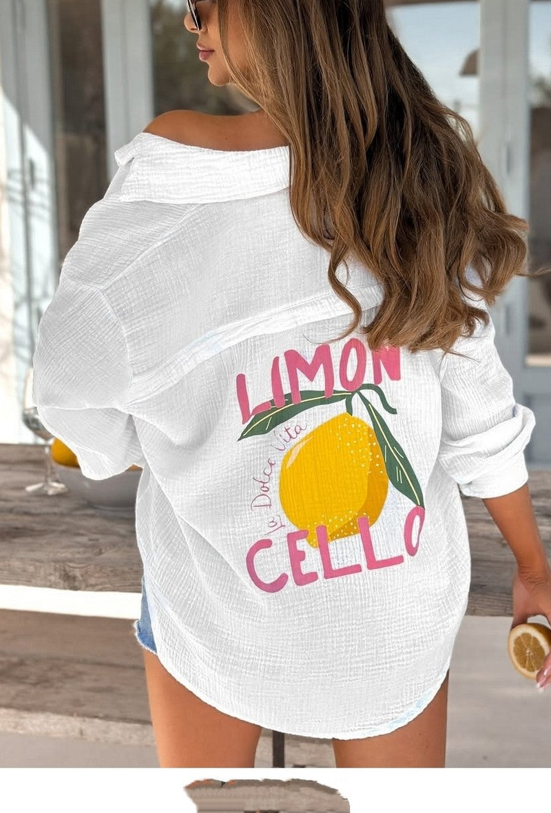 Musselinbluse Weiss Limoncello