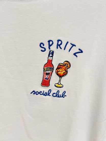 Damen T-Shirt „Spritz - Social Club“ – Weiß mit Stickerei