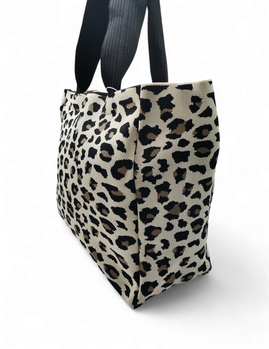 Leopardenmuster Tragetasche mit Reißverschluss – Shopper Bag Damen