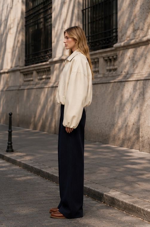 Oversize Lederjacke