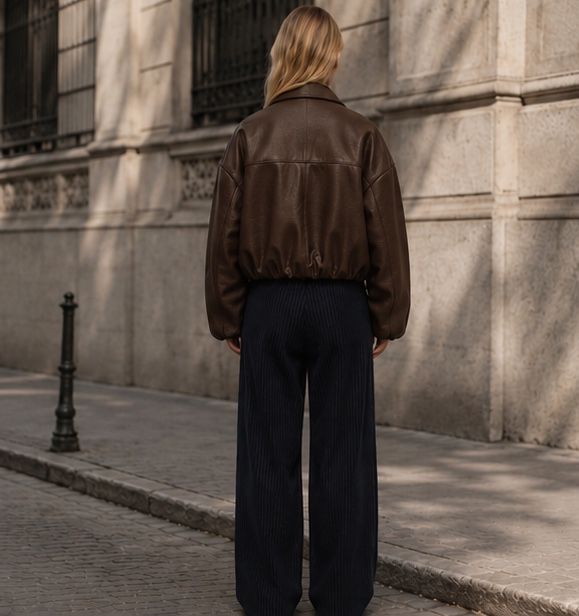Oversize Lederjacke