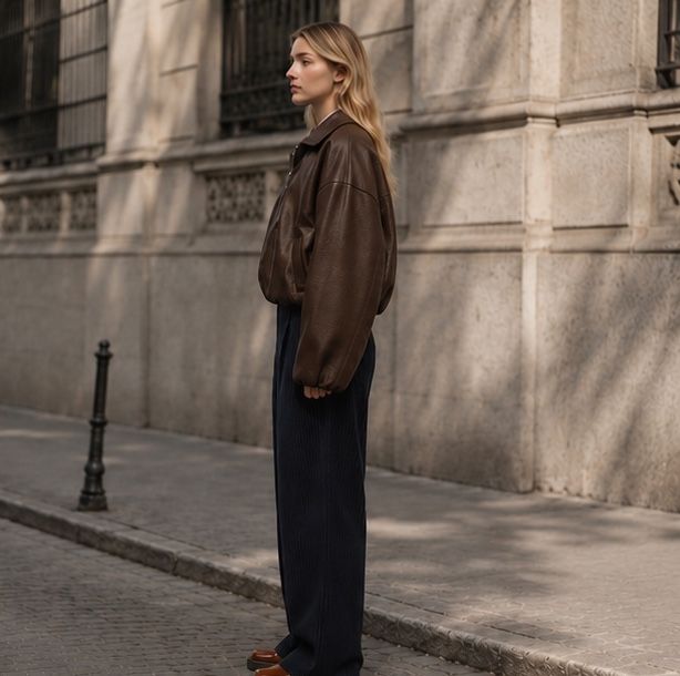 Oversize Lederjacke