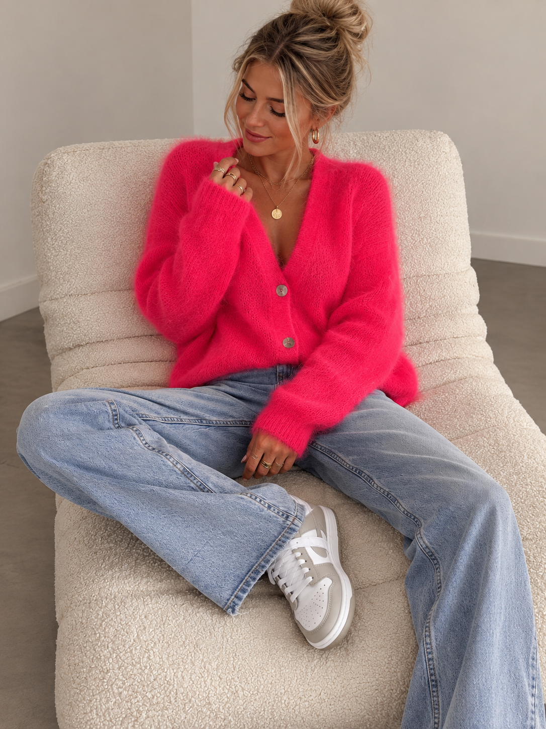 Mohair Kurz Cardigan Luna Coralle