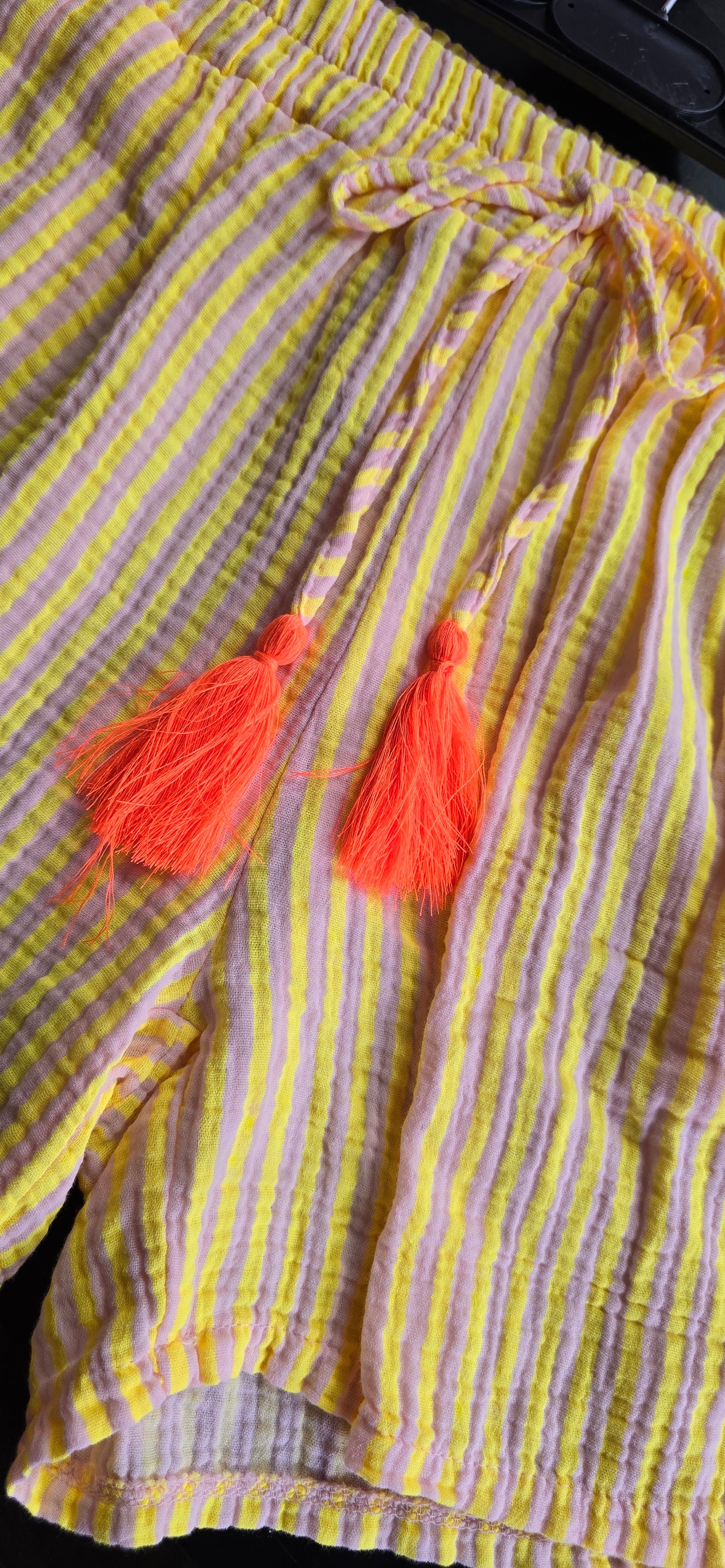 Musselin Shorts SUNNY STRIBES peaches