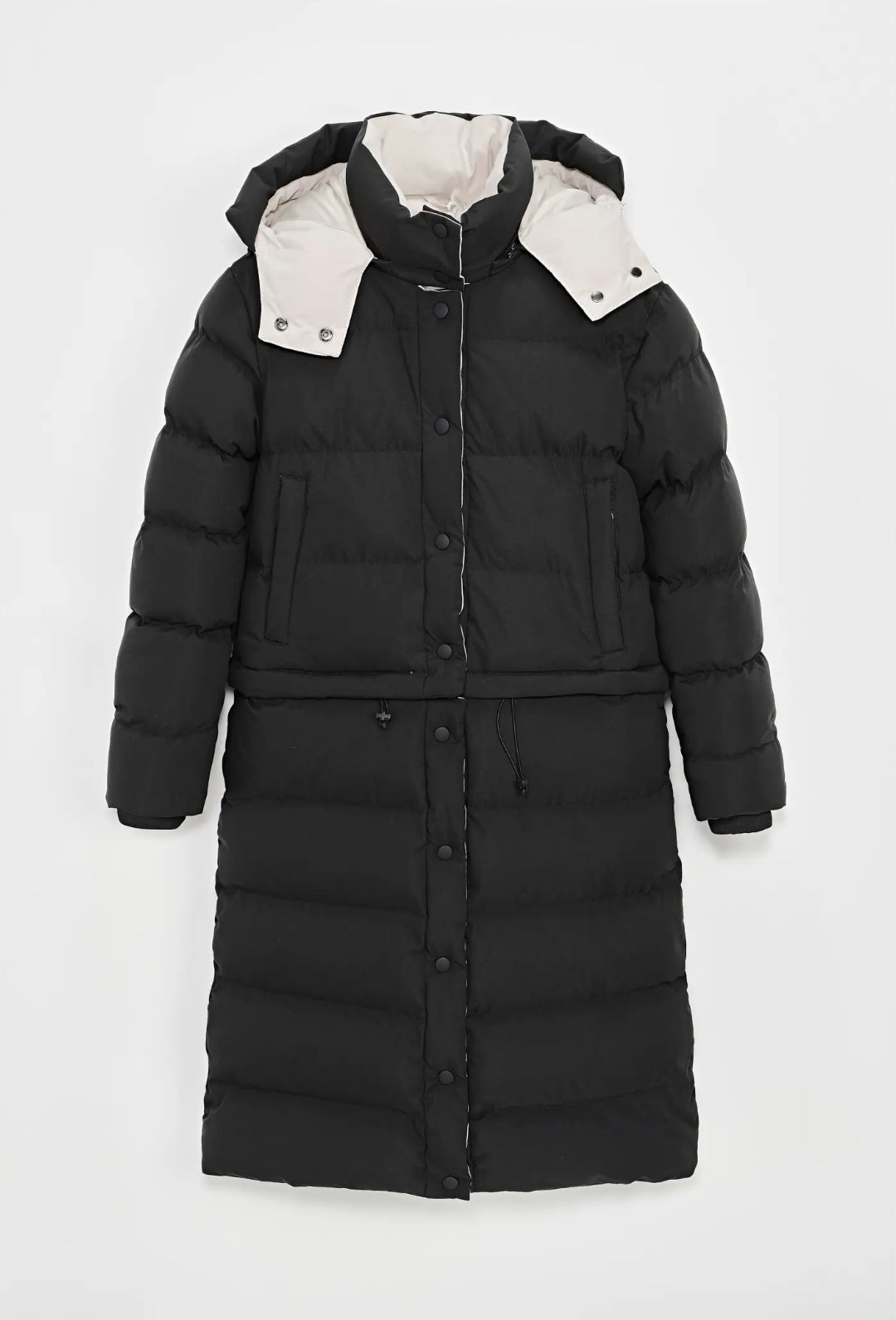 Wintelmantel und Winterjacke in einem. 2 in 1 schwarz und innen beige