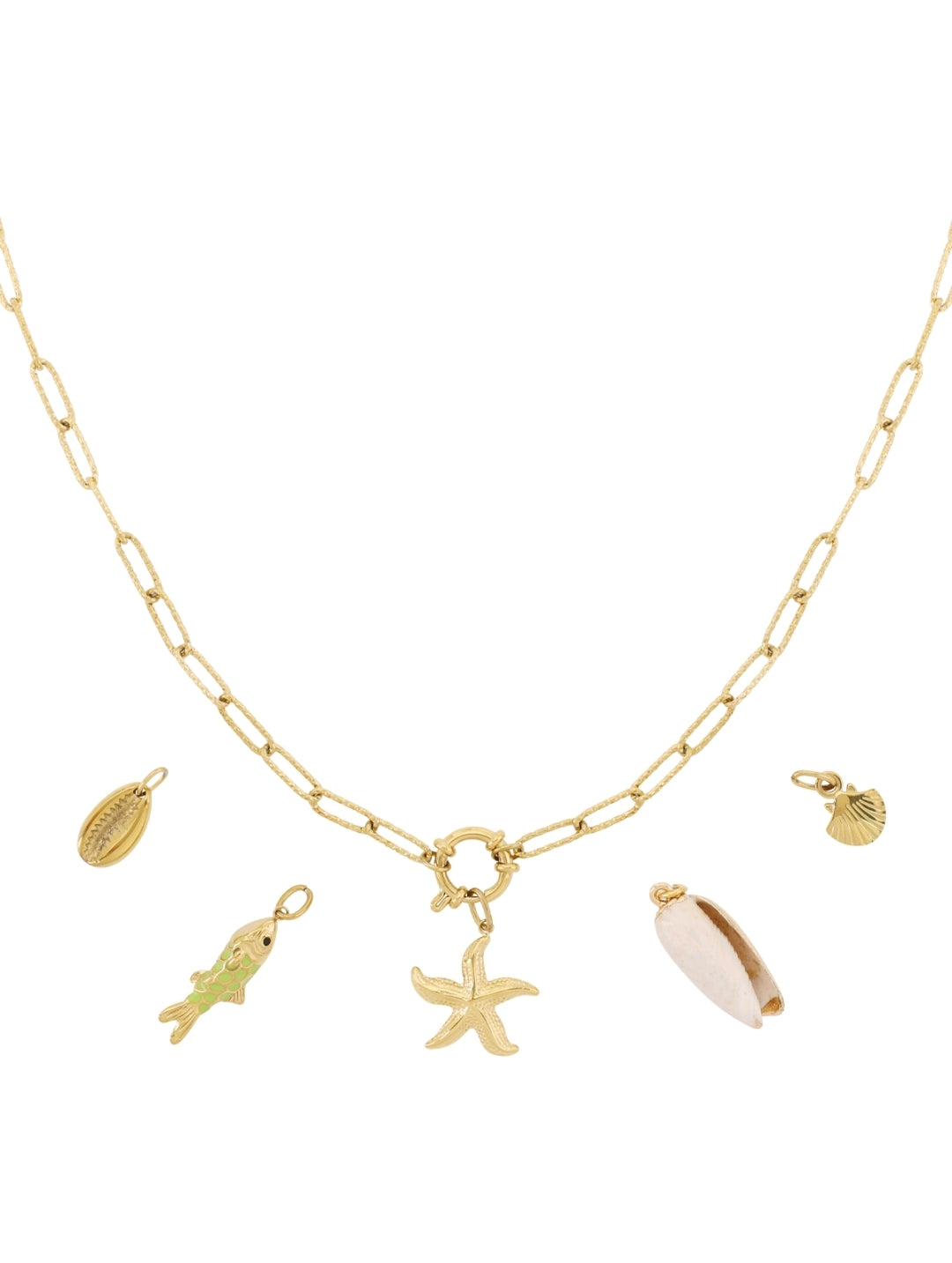Charm-Kette „Sea Dreams“ – Goldene Kette mit Meeres-Anhängern