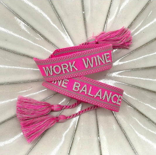 WORK WINE BALANCE Statement Armband gewebt im Boho Style
