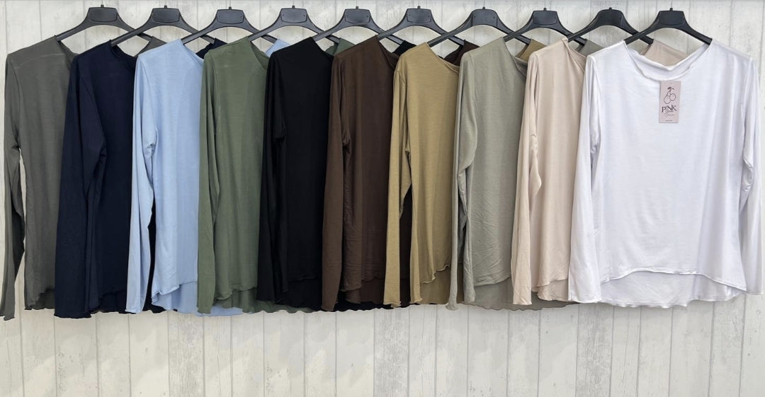 Longsleeve mit Volantsaum - verschiedene Farben