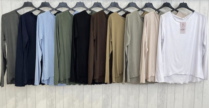 Longsleeve mit Volantsaum - verschiedene Farben