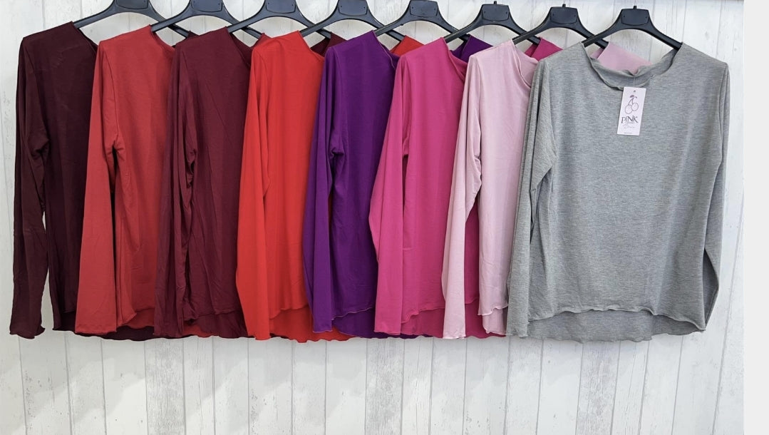 Longsleeve mit Volantsaum - verschiedene Farben