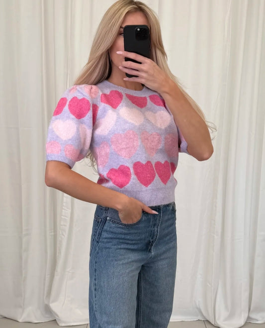 Pullover Colorful HEARTS flieder