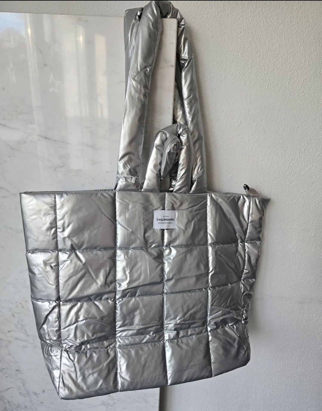 Zwillingsherz Stepptasche Silber