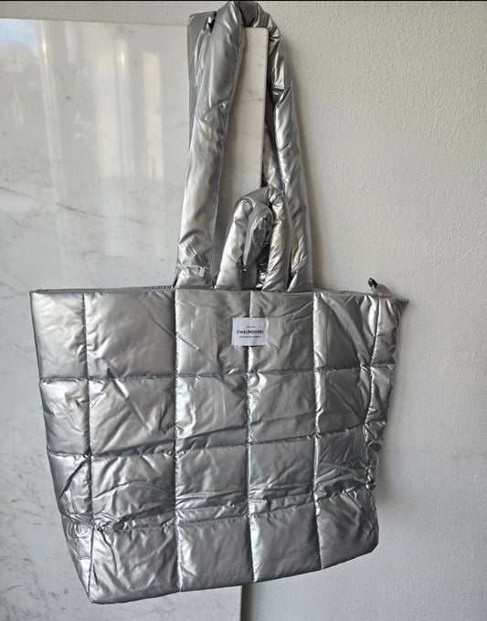 Zwillingsherz Stepptasche Silber