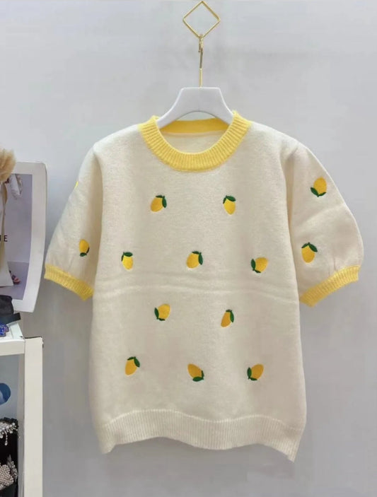 Kurzarm Strickpullover Citrus