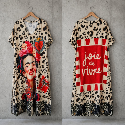 Sommerkleid Frieda Kahlo Print LOVE