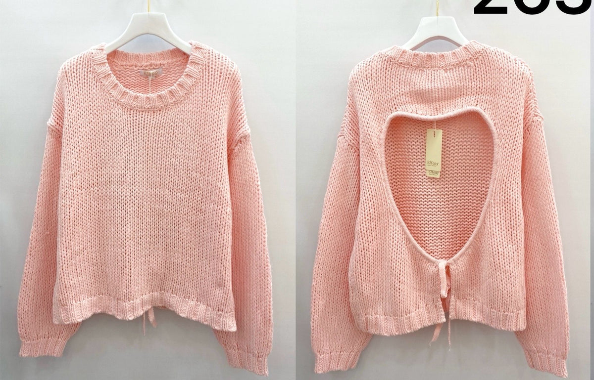 Strickpullover mit Herz-Rückenausschnitt