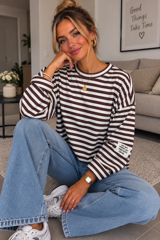 Sweater Stripes JIL mit Ärmelpatch