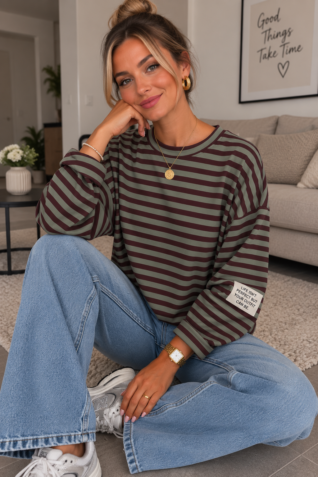 Sweater Stripes JIL mit Ärmelpatch