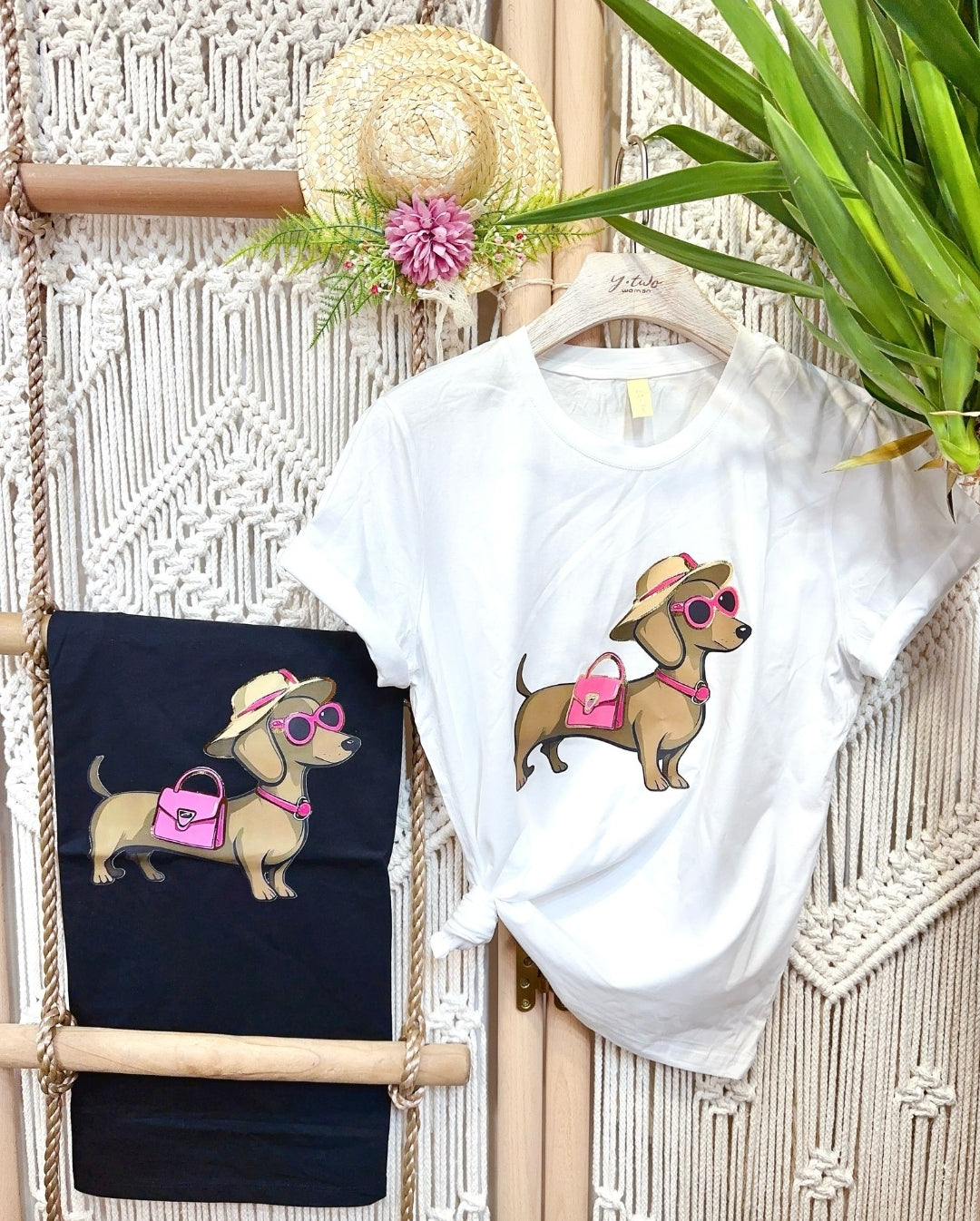 Damen Dackel T-Shirt „Holiday Dackel“