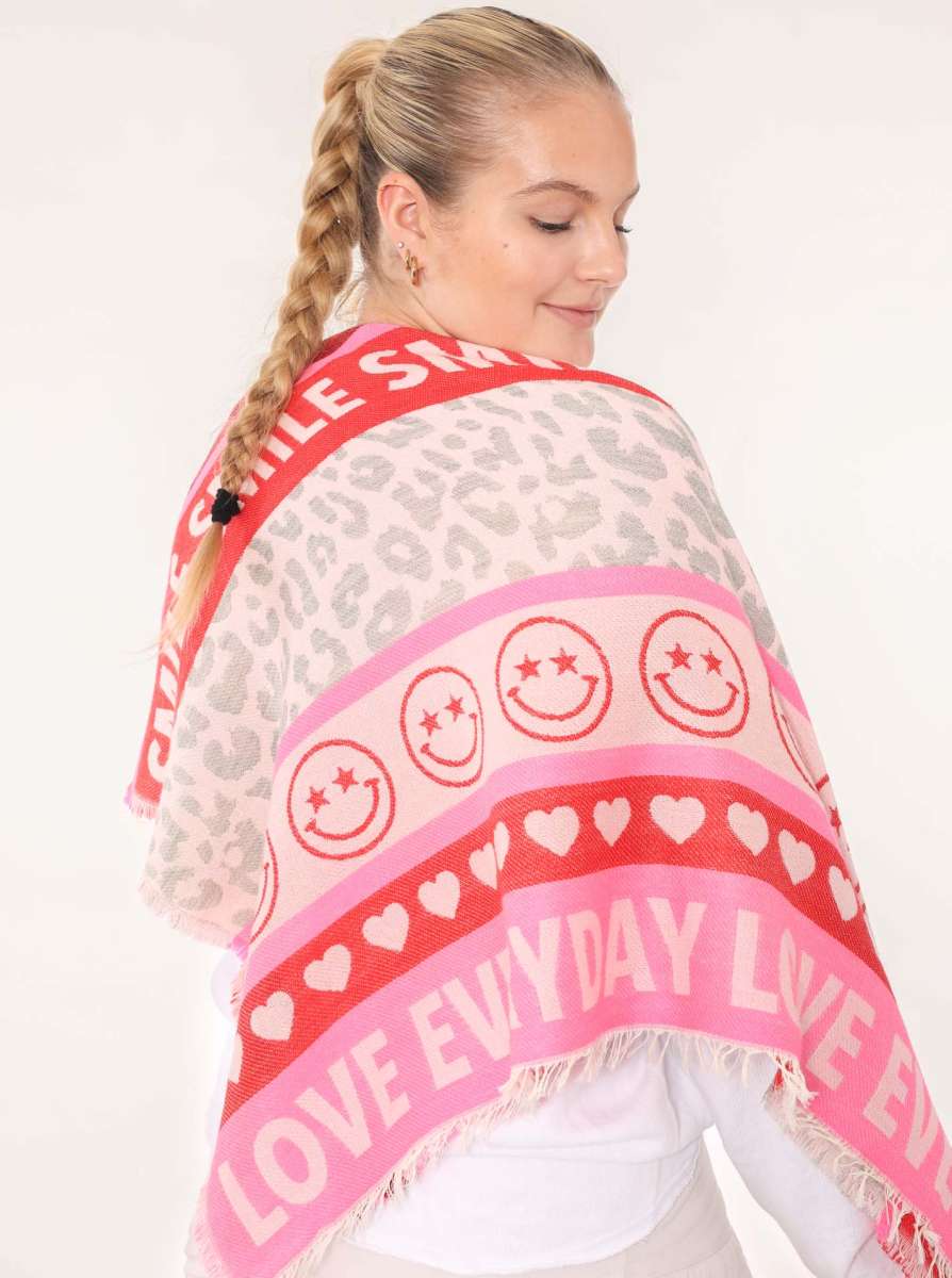 ZWILLINGSHERZ Viereckstuch "Love Everyday" Rot