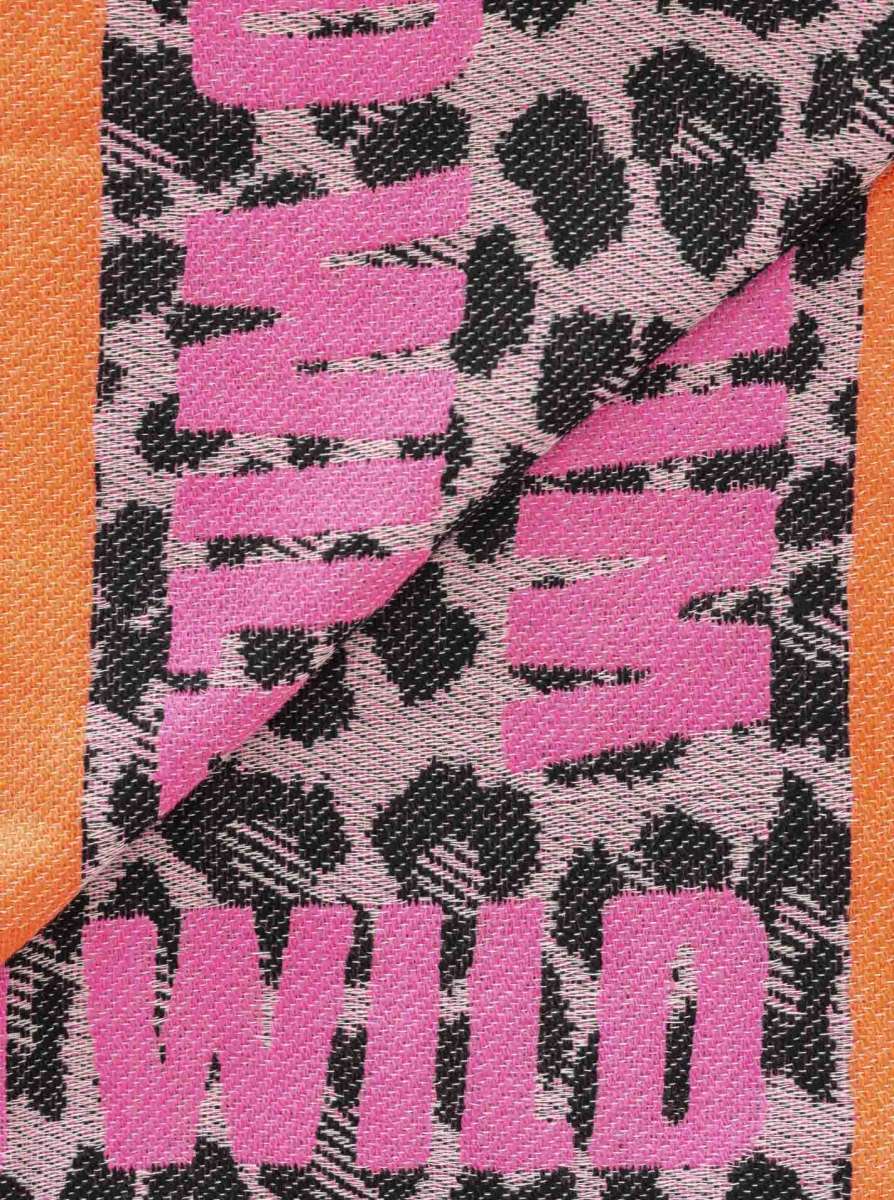 ZWILLINGSHERZ Viereckstuch "Wild Leopard" Pink Orange