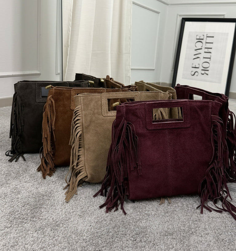 Fransen Wildleder Handtasche