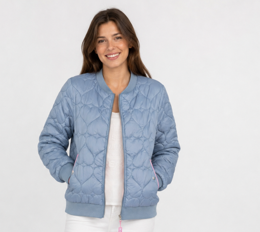 Zwillingsherz Bomberjacke BE HAPPY Jeansblau