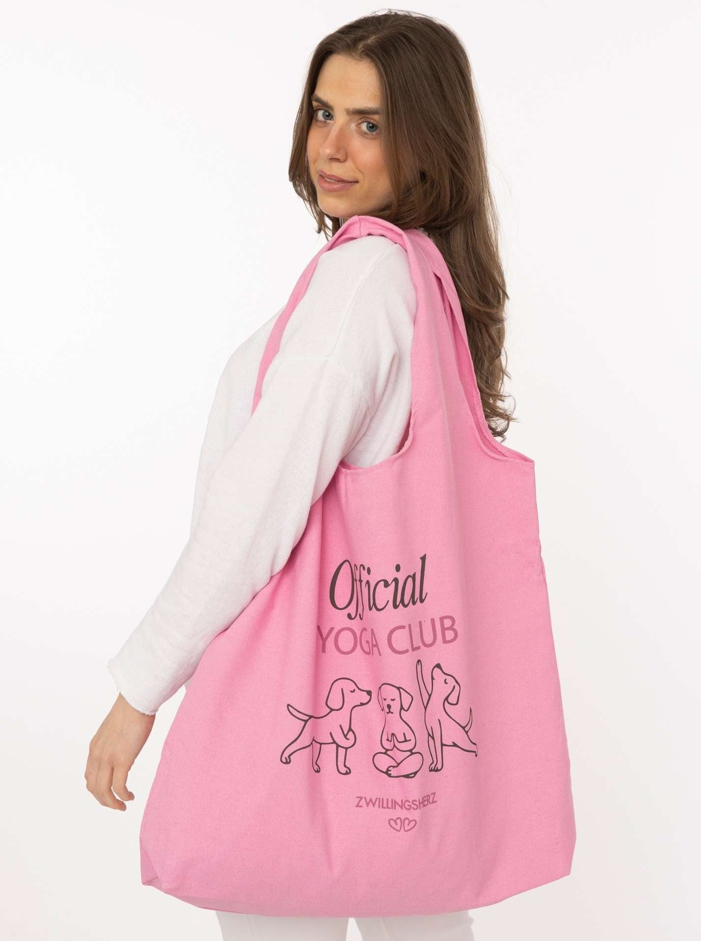 Zwillingsherz Stofftasche Yoga Club Hund Print Shopper