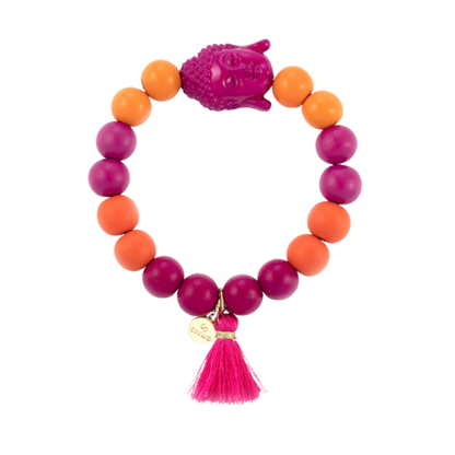 Holzperlenarmband Buddha + Quaste