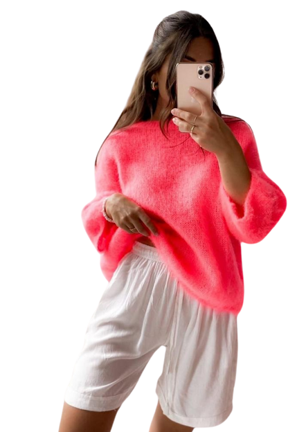 Kid Mohair Pullover Koralle