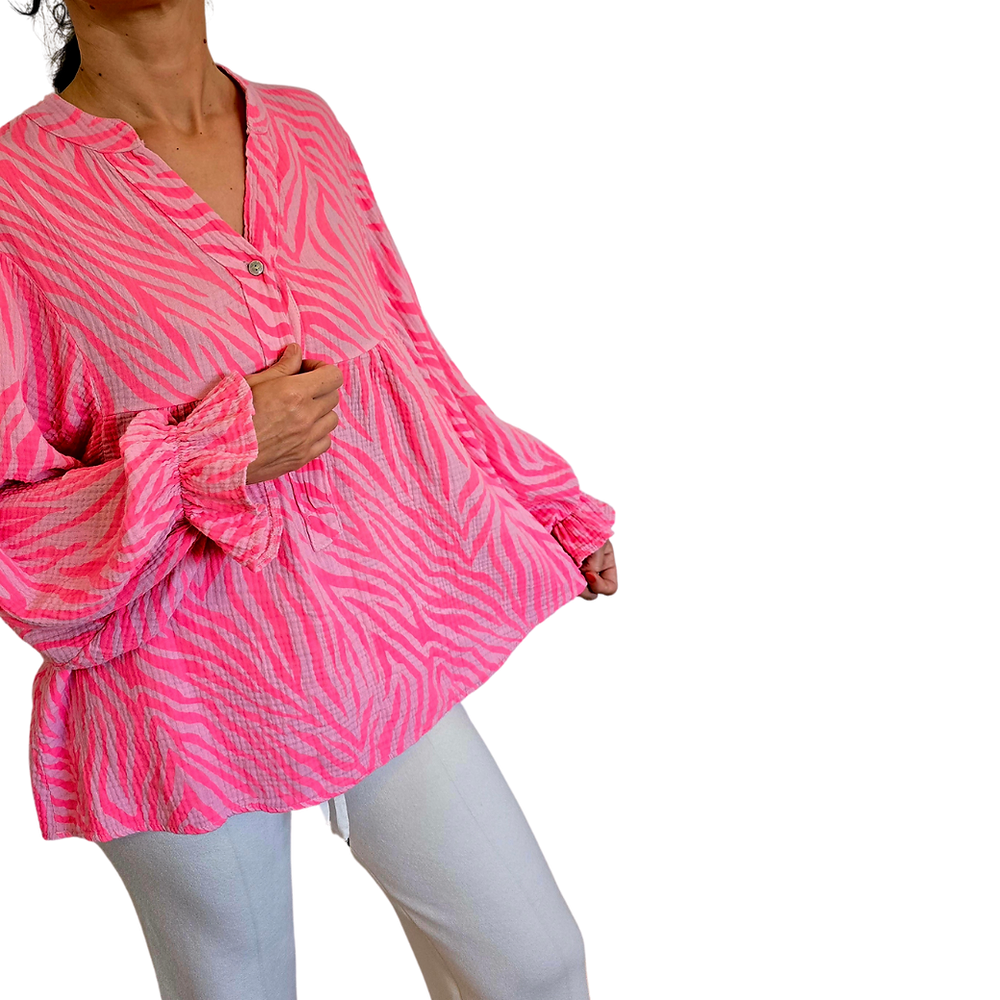Musselin Bluse Zebra