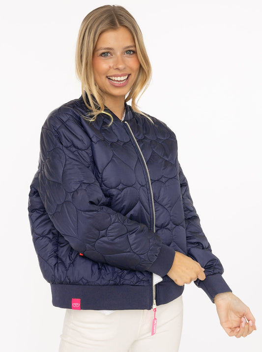 Zwillingsherz Bomberjacke BE HAPPY Royalblau
