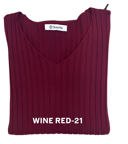 Basic Pullover V-Ausschnitt gerippt BELLA