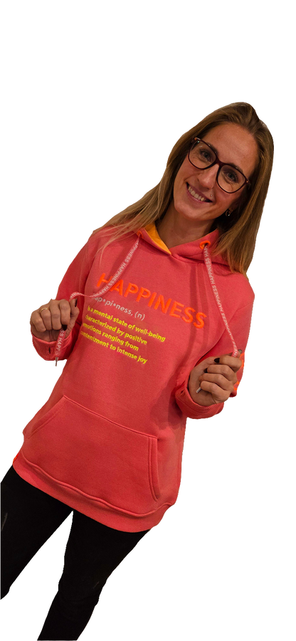 ZWILLINGSHERZ HOODIE "HAPPINESS" Rosa