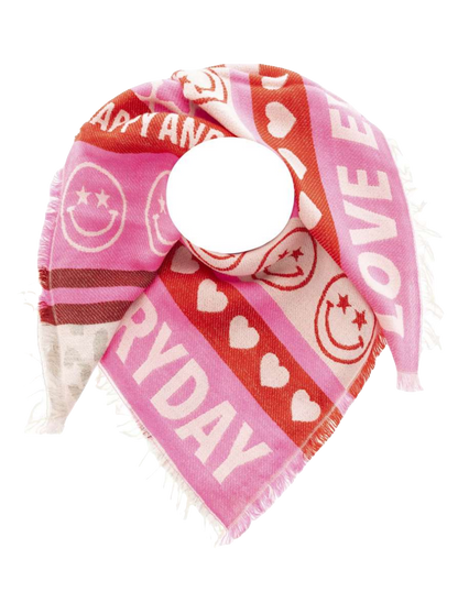 ZWILLINGSHERZ Viereckstuch "Love Everyday" Rot