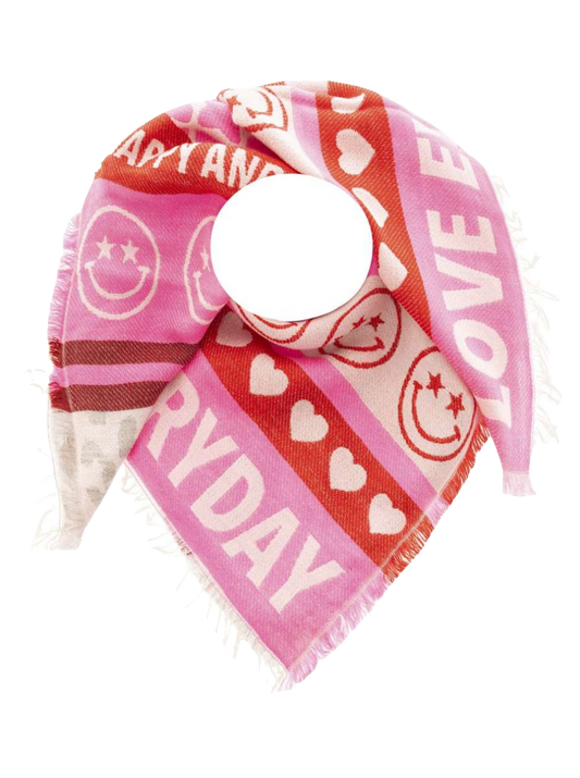 ZWILLINGSHERZ Viereckstuch "Love Everyday" Rot