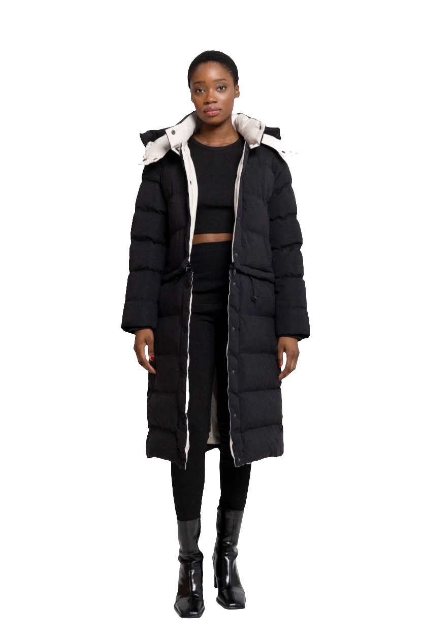 Wintelmantel und Winterjacke in einem. 2 in 1 schwarz und innen beige
